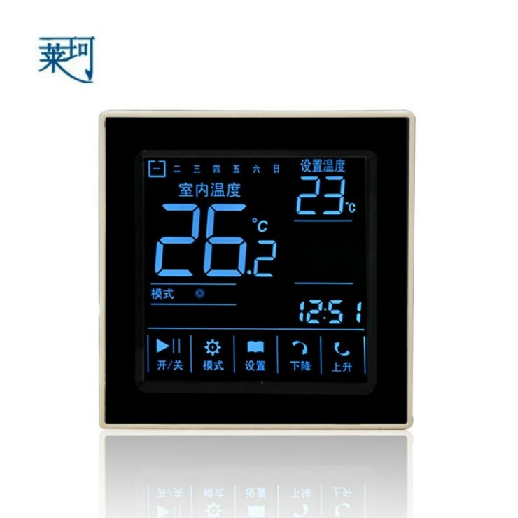 莱珂S303水地暖触摸屏液晶温控器 壁挂炉干触点温度控制器