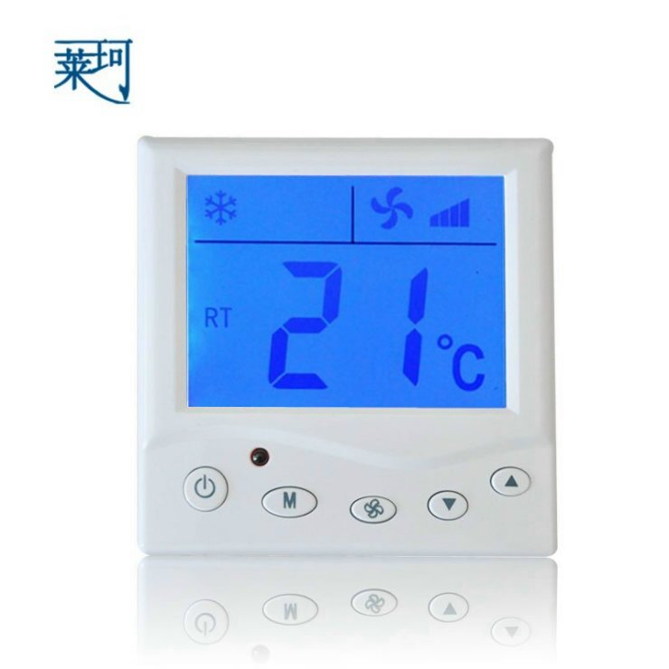 莱珂K803DXF中央空调蓝色背光液晶温控器 风机盘管温度控制器